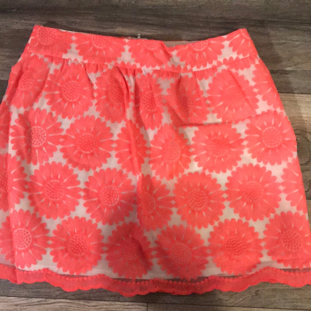 Bright Pink and white floral skirt